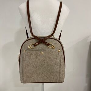 MIZTIQUE The Daisy Felt Convertible Shoulder Bag Backpack Vegan Taupe